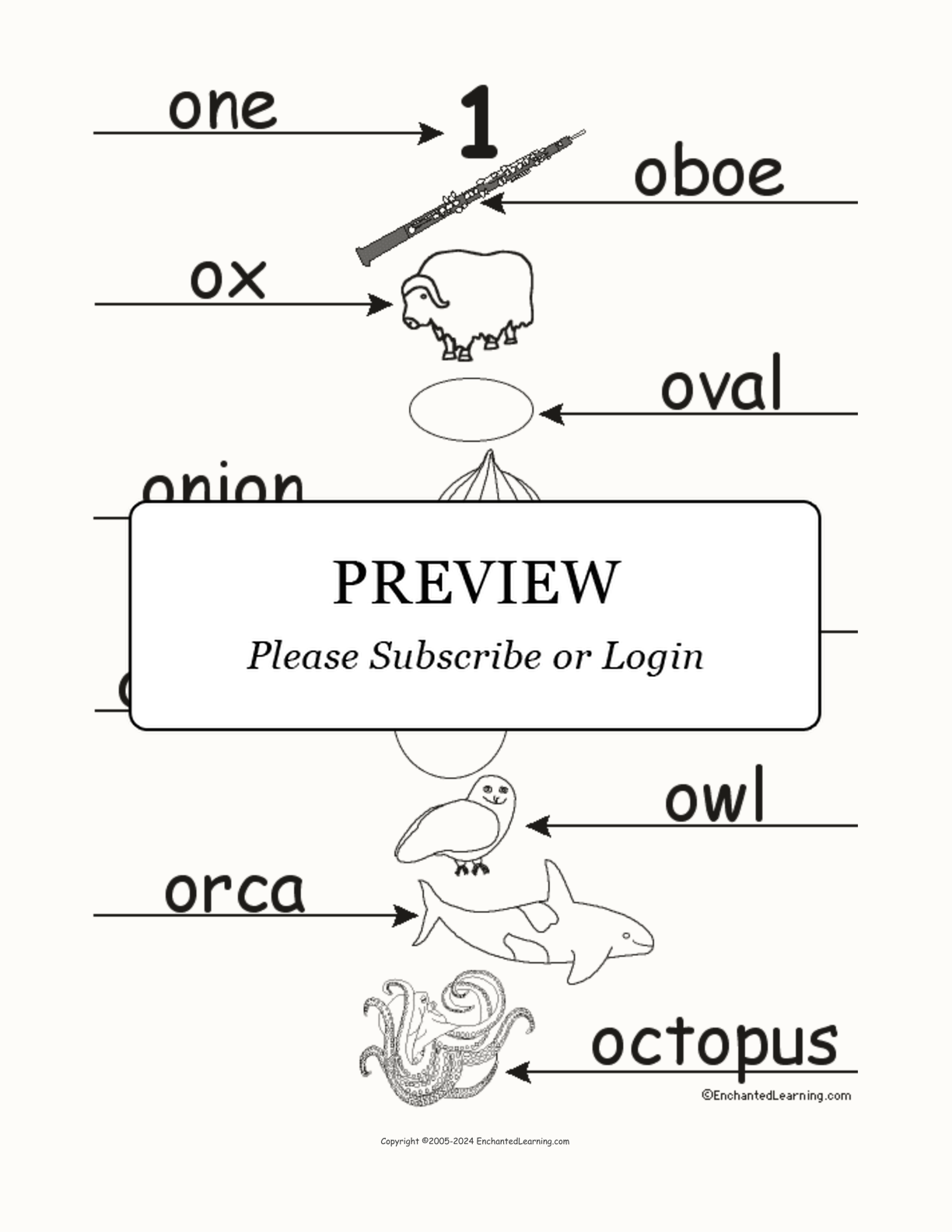 Label the Words that Start with O interactive worksheet page 2