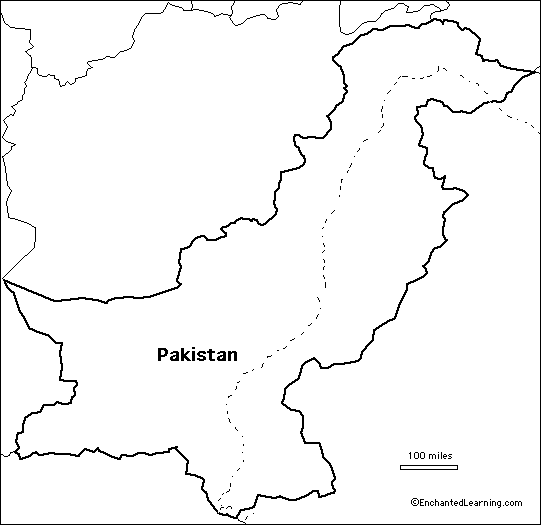 outline map Pakistan