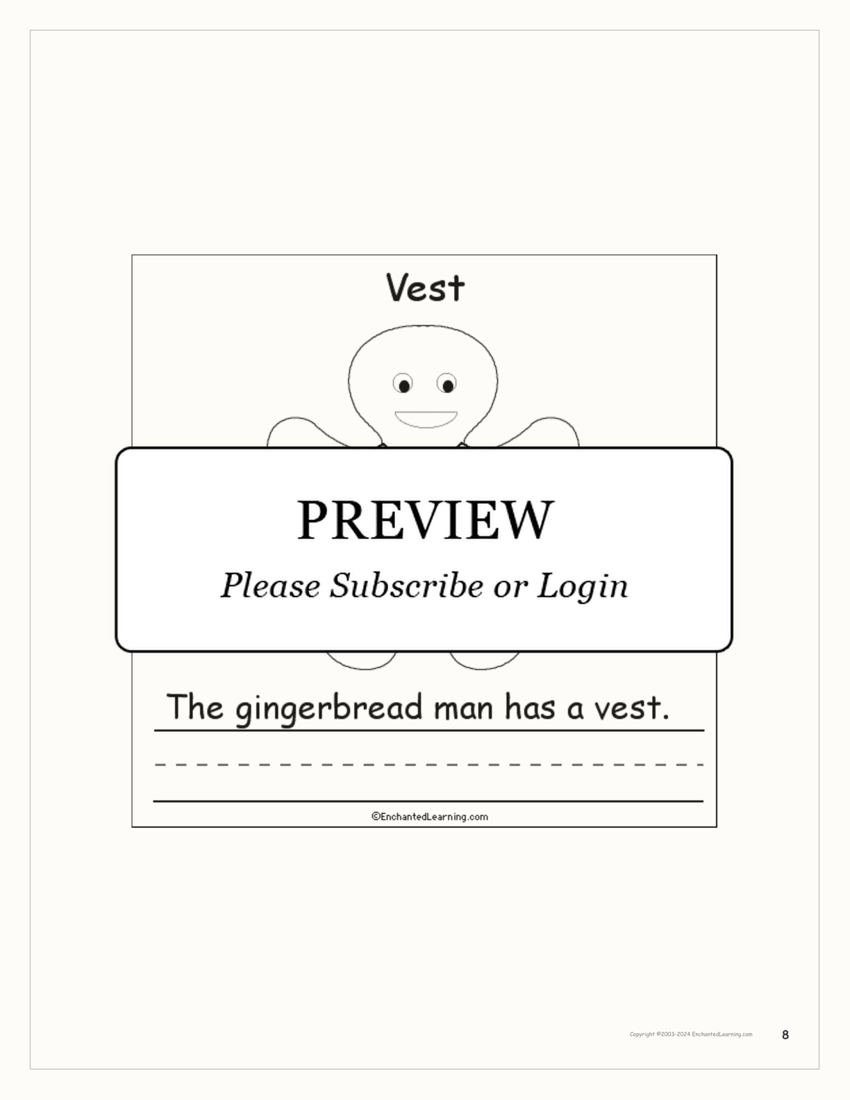 The Gingerbread Man's Clothes: Early Reader Book interactive worksheet page 8