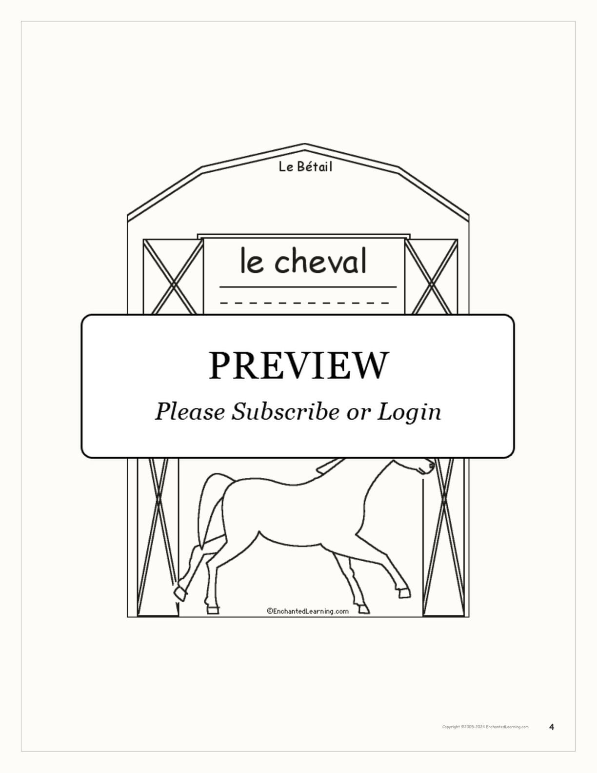 Bétail (Livestock) interactive printout page 4