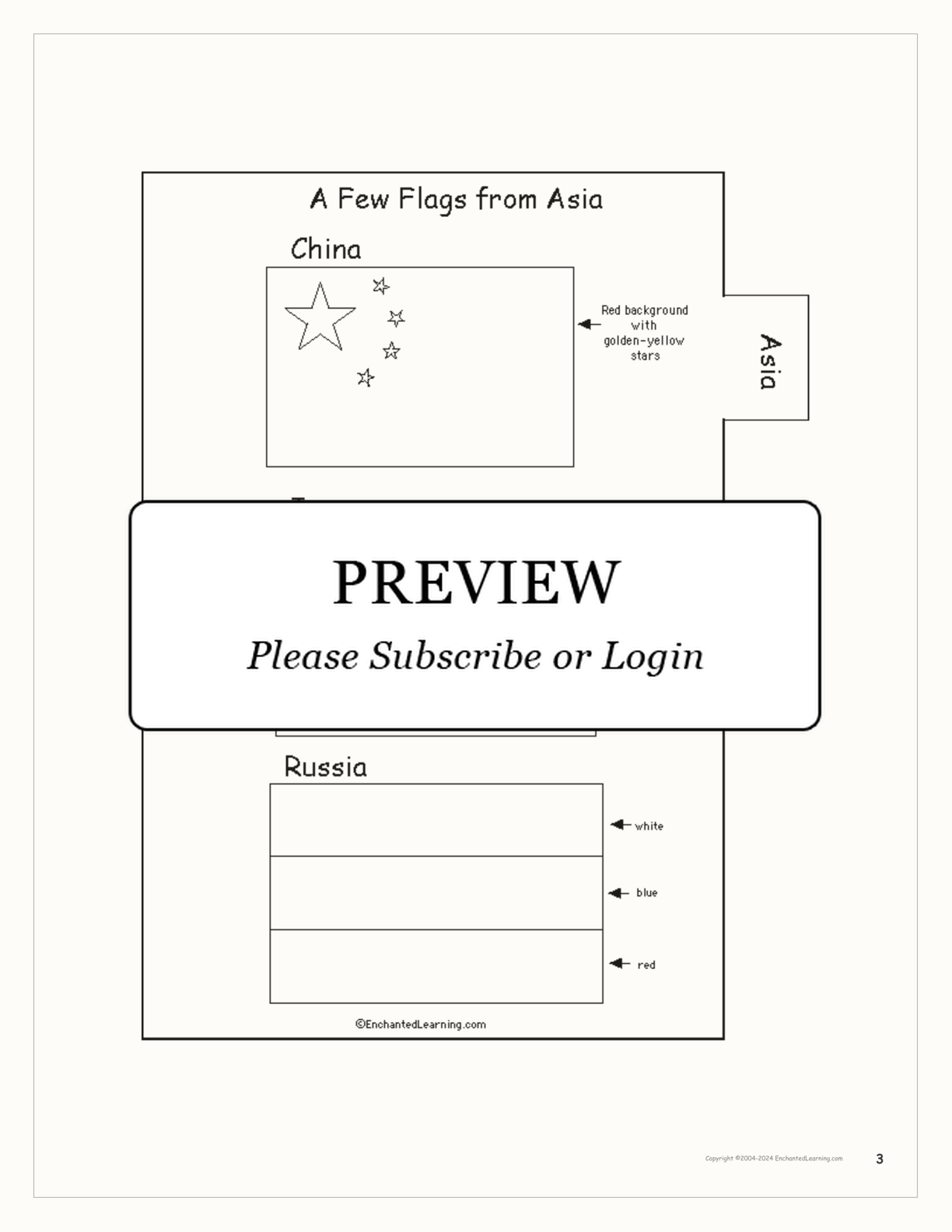 World Flags Book interactive printout page 3