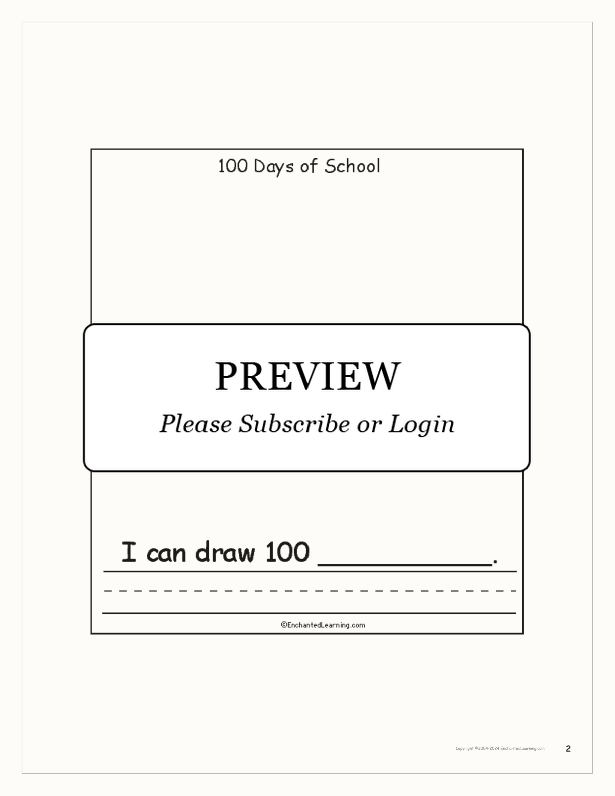 100 Days of School interactive worksheet page 2