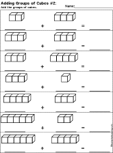 Addition Printout: Adding Groups of Cubes worksheet thumbnail